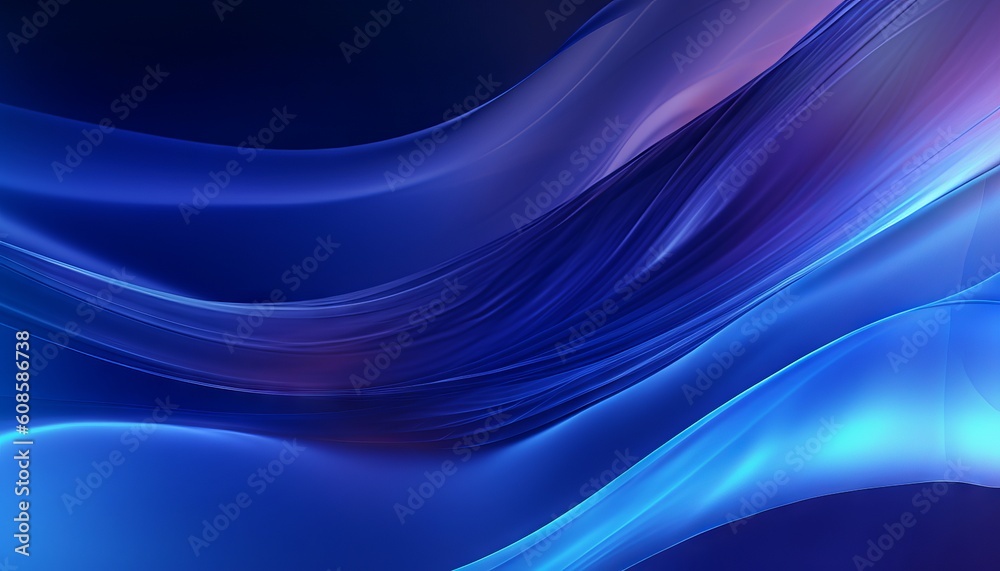 Obraz premium abstract blue background with flowing, smooth lines that shimmer and shine. Generative ai