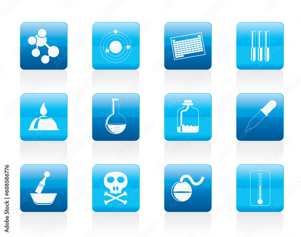 Chemistry industry icons - vector icon set Chemistry industry icons - vector icon set