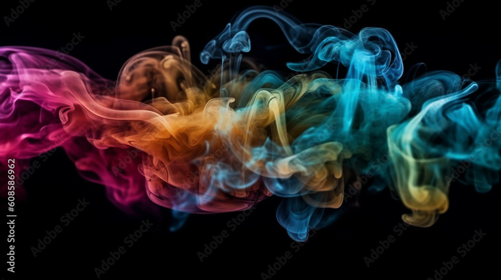 A colorful smoke with the word smoke on it.generative ai