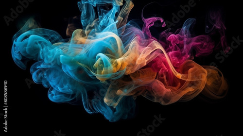 A colorful smoke with the word smoke on it.generative ai
