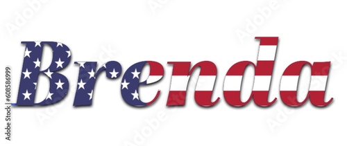 Brenda - American Flag color - female name - ideal for websites, emails, presentations, greetings, banners, cards, books, t-shirt, sweatshirt, prints

