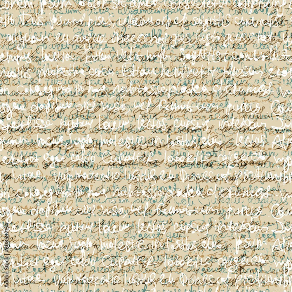 Fototapeta premium Seamless abstract handwriting pattern. Vector background, EPS10
