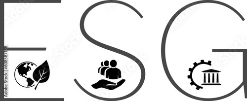 ESG icons as concept of environmental conservation and sustainability