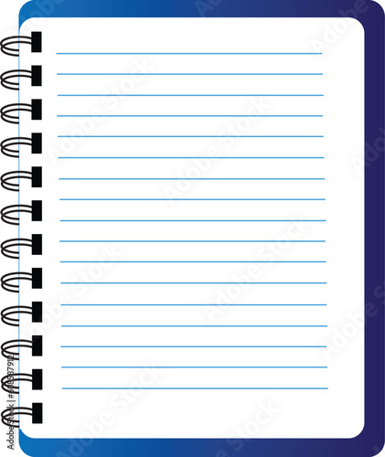 Fotografie Vector blue notepad isolated over white background