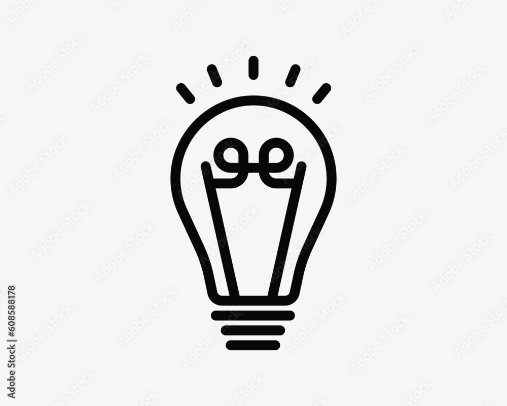 Light Bulb Icon Electric Lightbulb Lamp Glow Shine Idea Innovation Creative Solution Sign Symbol Black Artwork Graphic Illustration Clipart EPS Vector Light Bulb Icon Electric Lightbulb Lamp Glow Shine Idea Innovation Creative Solution Sign Symbol Black Artwork Graphic Illustration Clipart EPS Vector