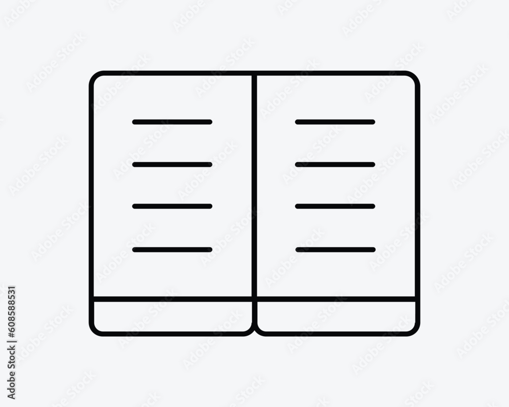 Open Book Flat Line Icon. School Education Library Textbook Paper Novel Magazine Sign Symbol Black Artwork Graphic Illustration Clipart EPS Vector Open Book Flat Line Icon. School Education Library Textbook Paper Novel Magazine Sign Symbol Black Artwork Graphic Illustration Clipart EPS Vector