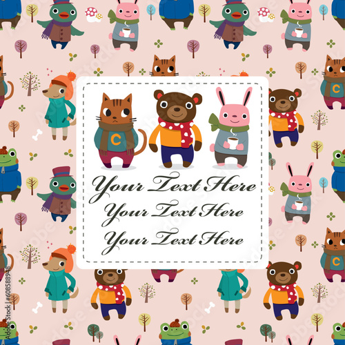 winter animal card