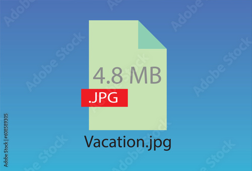 Jpeg file icon, vector illustration