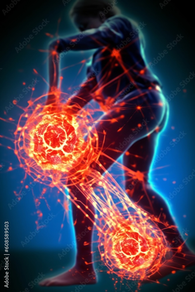 Fototapeta premium Sciatica Pain concept with woman suffering from buttock. Generative AI