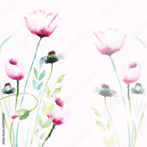 Fototapeta Naklejka Na Ścianę i Meble -  Pink Poppy flowers