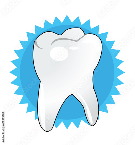 Vector illustration of white tooth