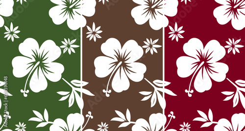 seamless hibiscus flower pattern