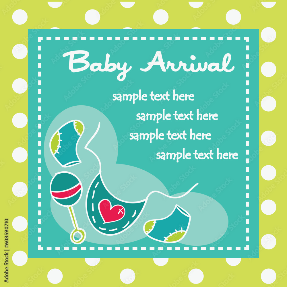 Baby arrival for boys, vector illustration