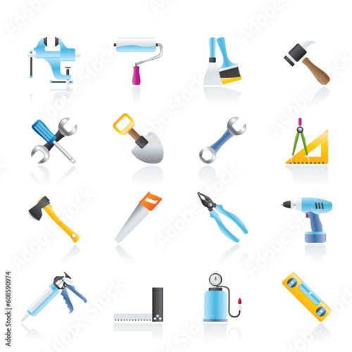 Building and Construction work tool icons - vector icon set