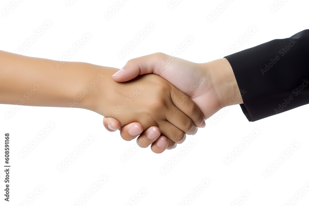 Business handshake and business people concepts. Transparent background, PNG