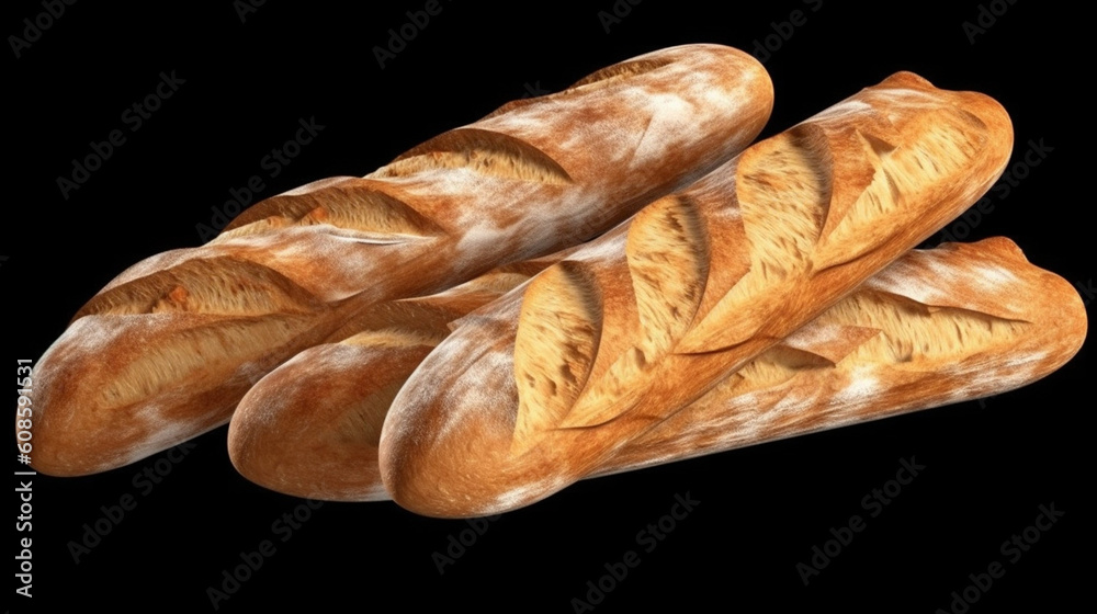 A loaf of bread with a textured surface.generative ai