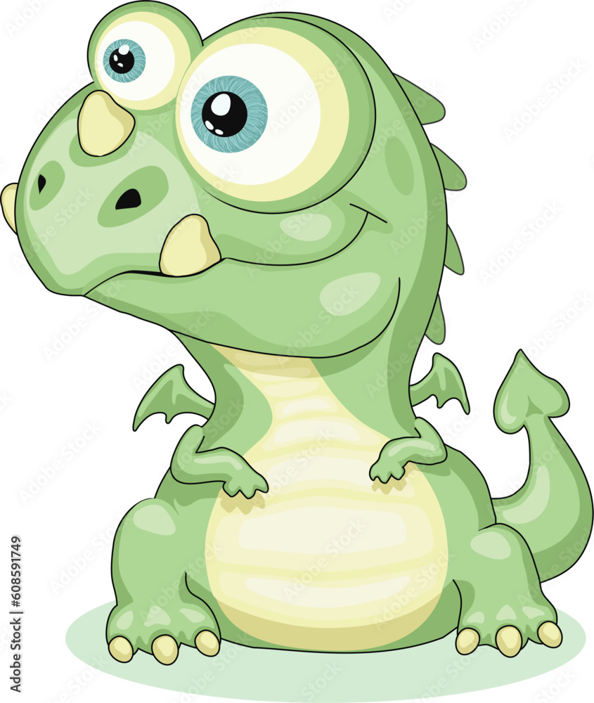 Fototapeta premium Cute cartoon dragon .Vector eps8
