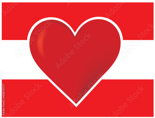 Free Download An image of the Austrian flag, with a big red heart at the centre. - GFXLoad