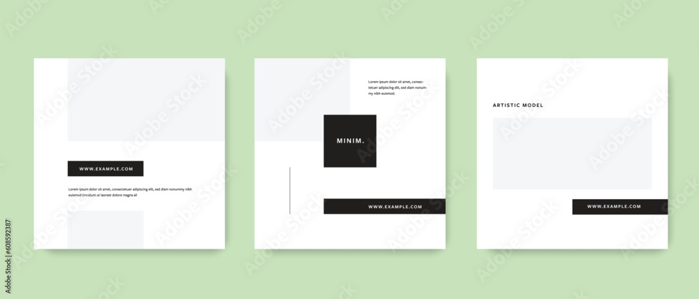 Minimal Social media Layouts, square web banners for business, editable digital marketing posts, elegant and simple design with place for photos and copy space Minimal Social media Layouts, square web banners for business, editable digital marketing posts, elegant and simple design with place for photos and copy space