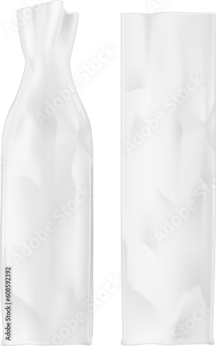 White shopping paper bag. Packaging for bottle and other products