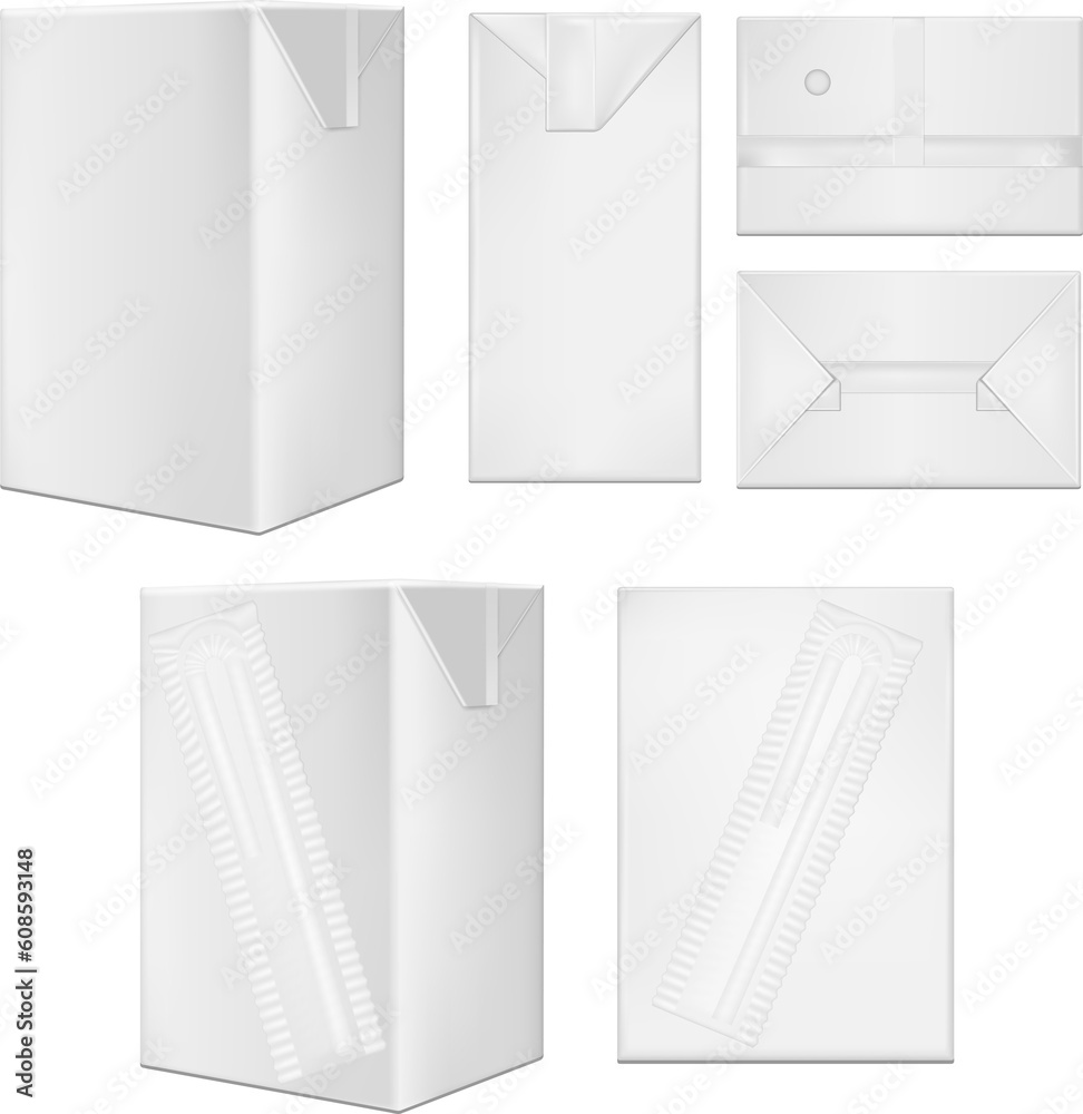 Fototapeta premium White cardboard package for beverage, juice and milk