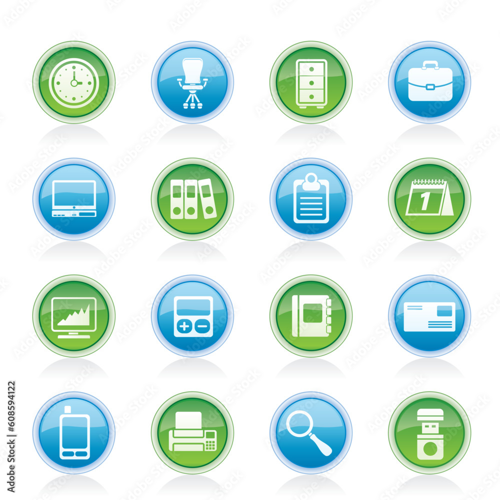 Business and office icons - vector icon set Business and office icons - vector icon set