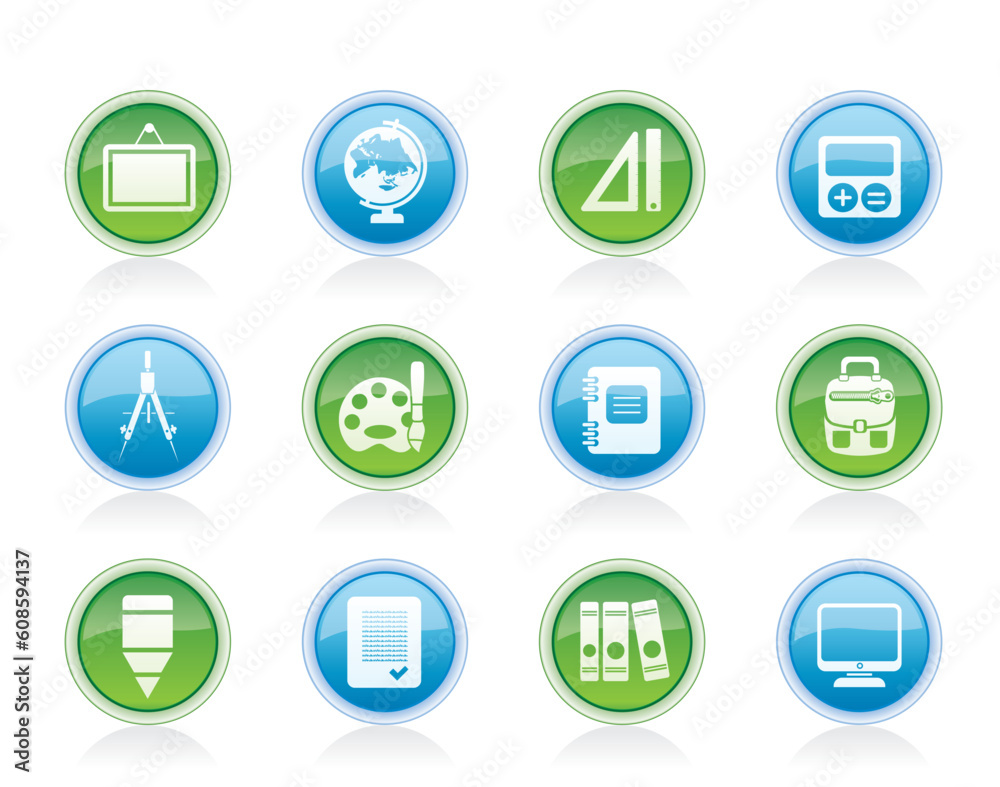 School and education icons - vector icon set School and education icons - vector icon set
