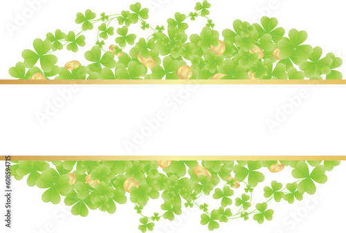 St. patrick's day pattern with gold coins. Vector illustration