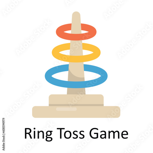 Ring Toss Game Vector  Flat Icon Design illustration. Sports and games  Symbol on White background EPS 10 File