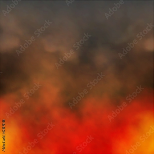 Editable vector illustration of dense smoke from a fire made using a gradient mesh