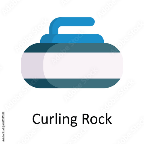 Curling Rock Vector  Flat Icon Design illustration. Sports and games  Symbol on White background EPS 10 File