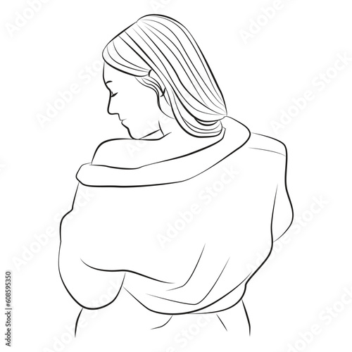  beauty woman robe pose after bath