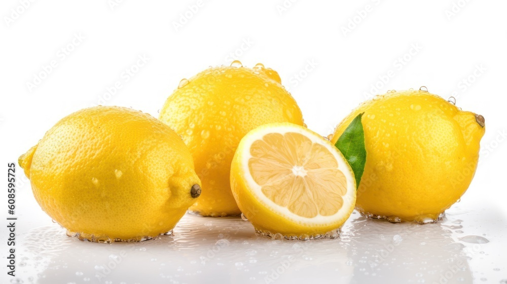 lemon on white background