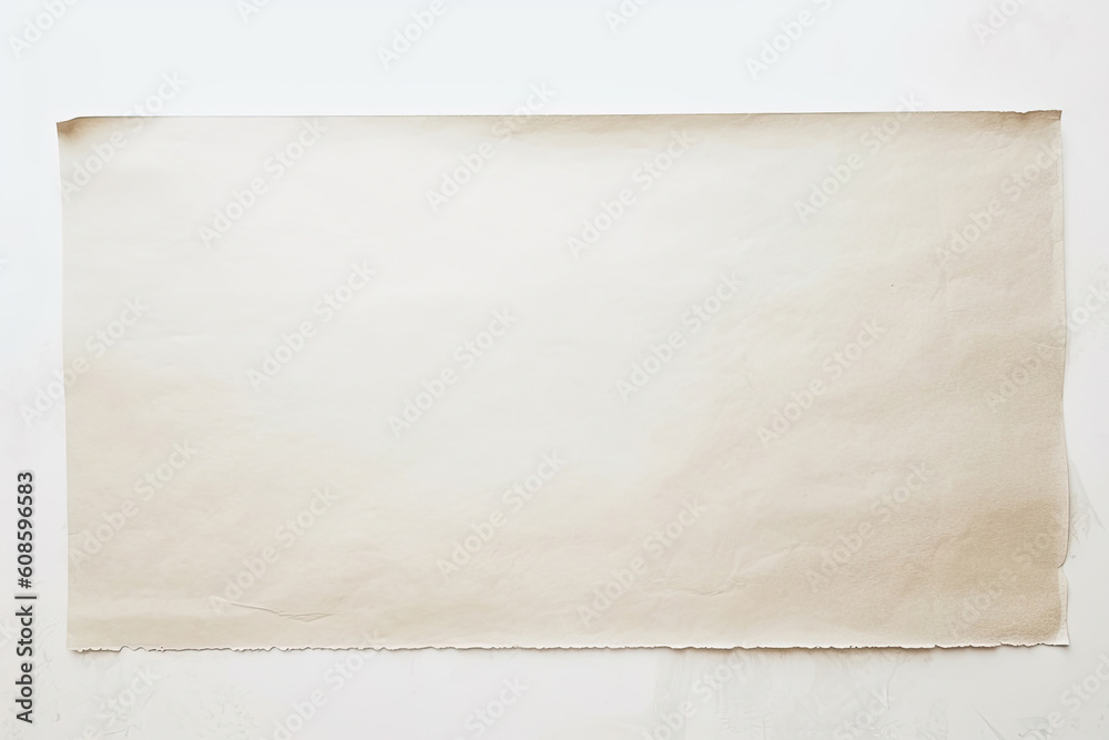 Vintage blank sheet of paper on white background, Generative AI