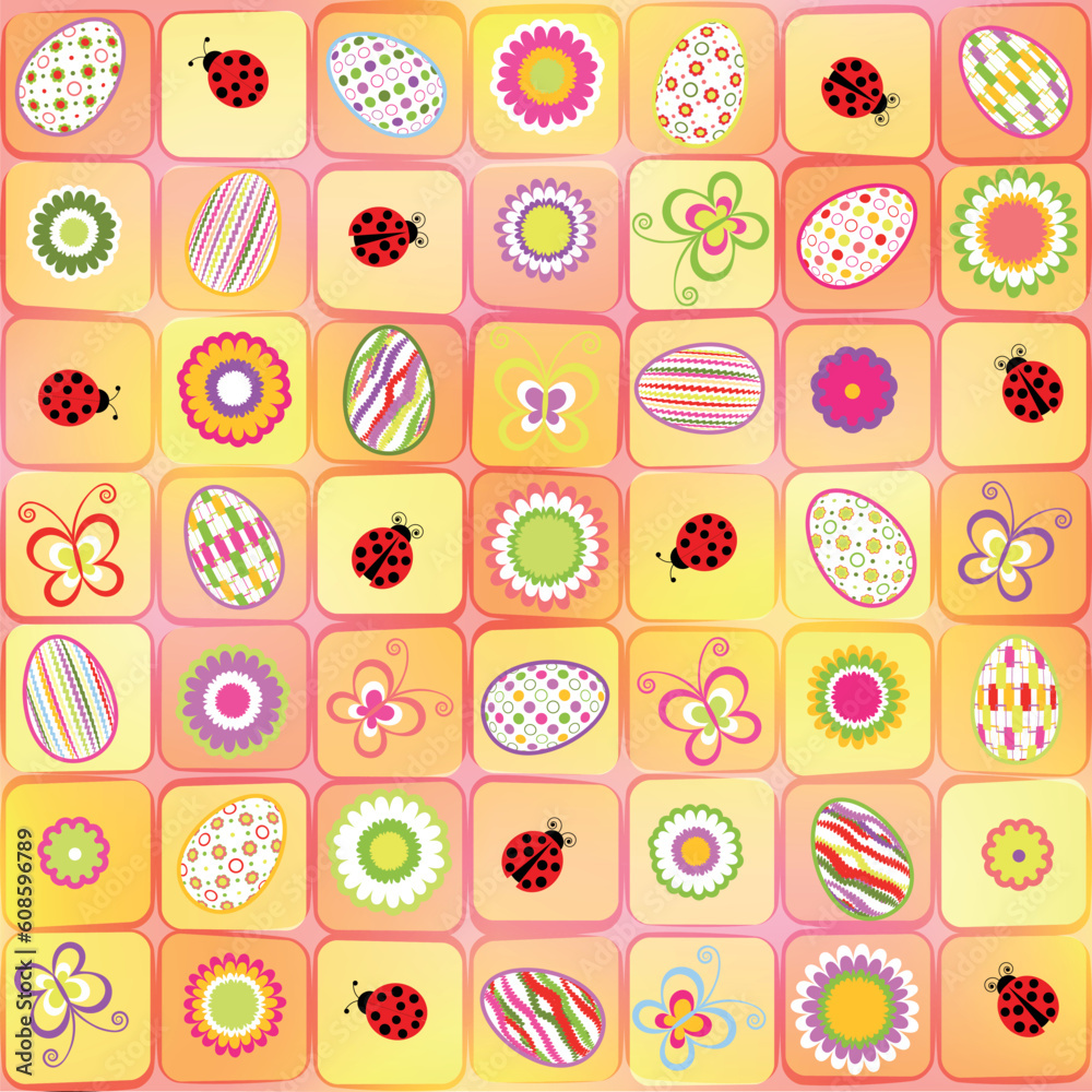Abstract Easter holiday colorful seamless pattern background