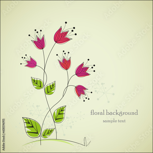 separate drawing flowers with space for text