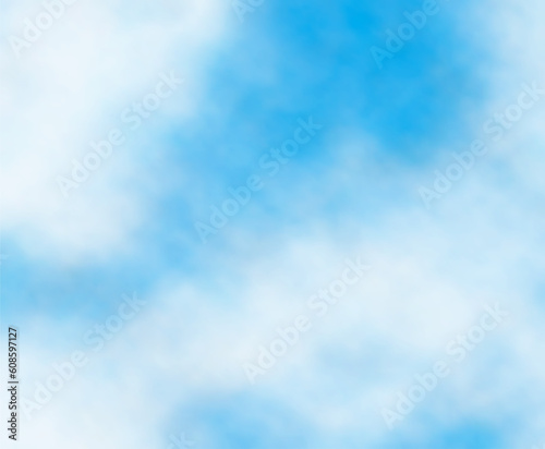 Editable vector background detail of white clouds in a blue sky