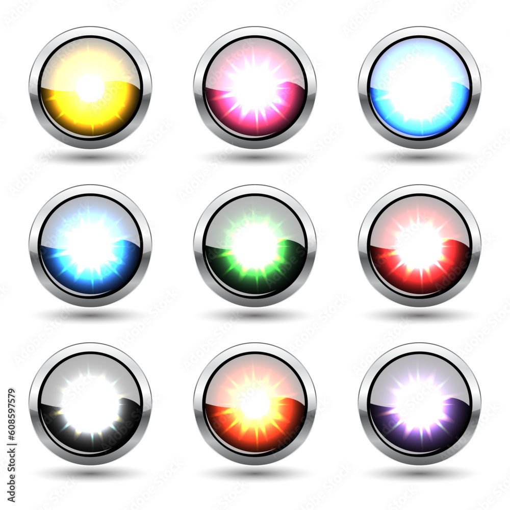 Colorful metal buttons Colorful metal buttons