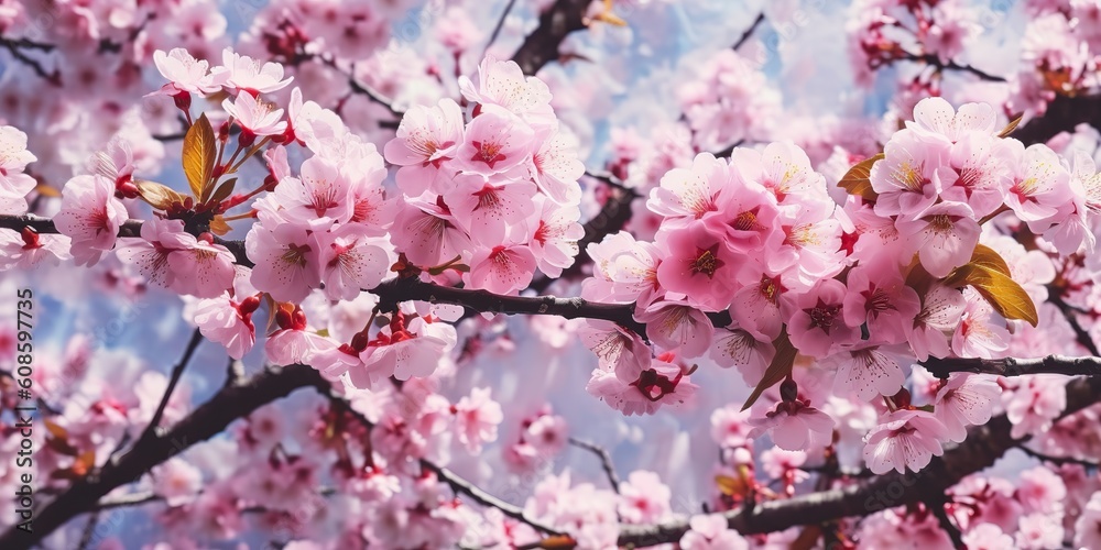 AI Generated. AI Generative. Traditional Japanese flower sakura cherry blossom tree. Graphic Art AI Generated. AI Generative. Traditional Japanese flower sakura cherry blossom tree. Graphic Art
