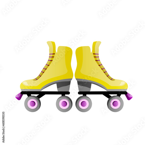 Roller skates isolated on a white background. Colorful 
 Vector illustration.