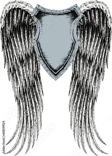 classic shield with wing