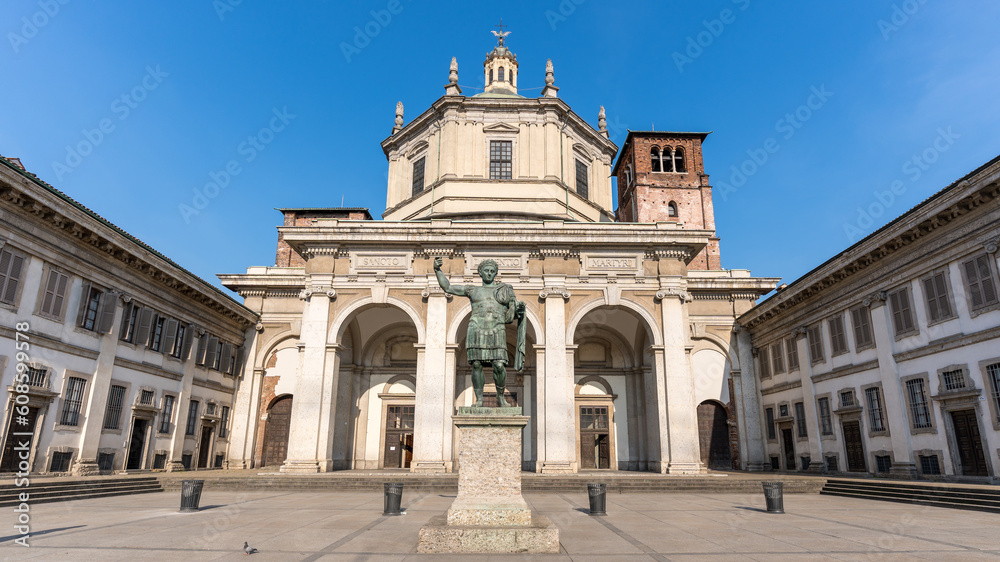 Milan, Italy - 05 May 2023: Basilica of San Lorenzo