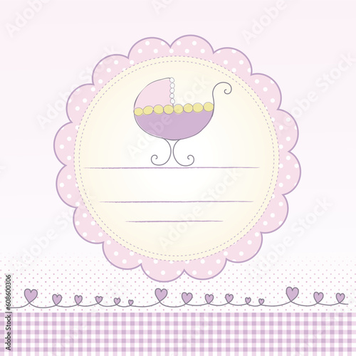 baby card with pram
