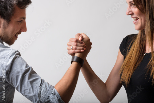 Arm wrestling, symbol of gender rivalry