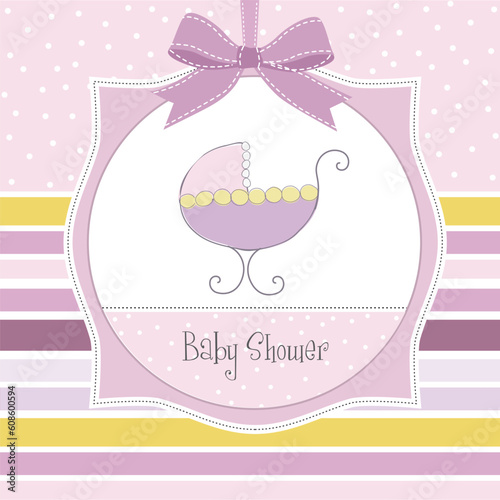 baby card with pram