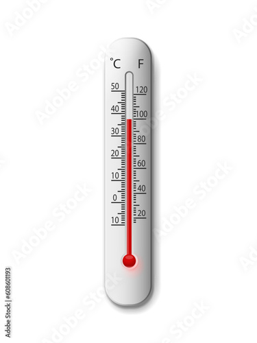 thermometer on a white