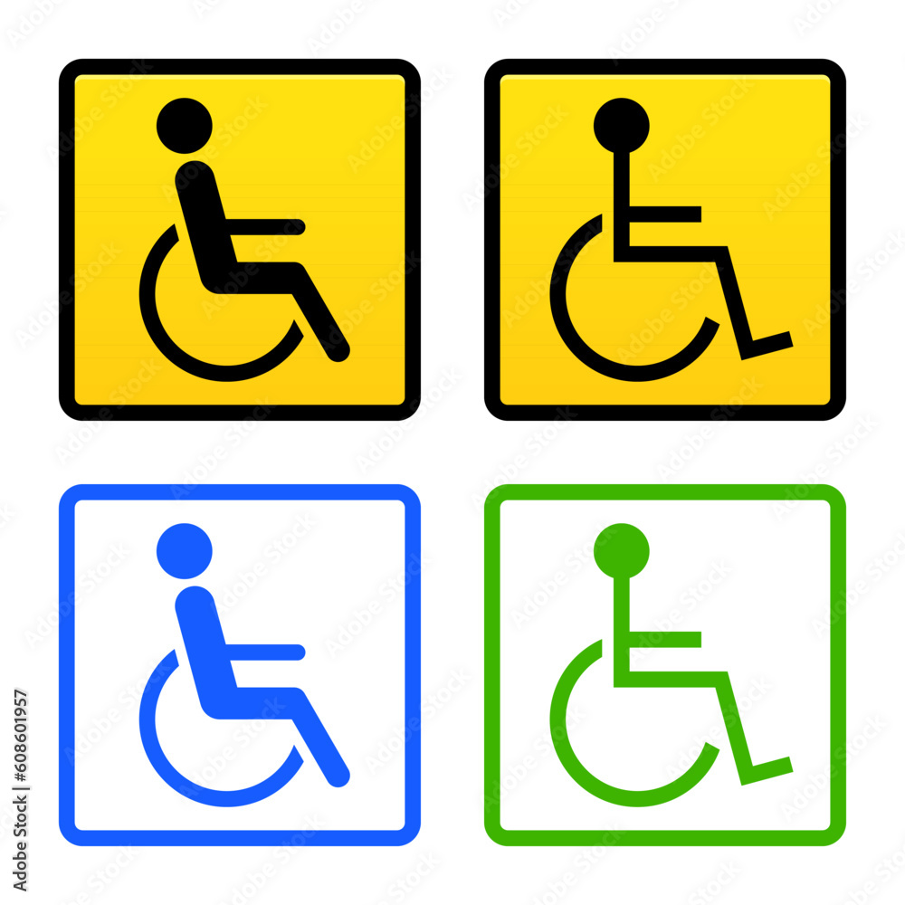Universal symbol of handicapped person on wheelchair Universal symbol of handicapped person on wheelchair
