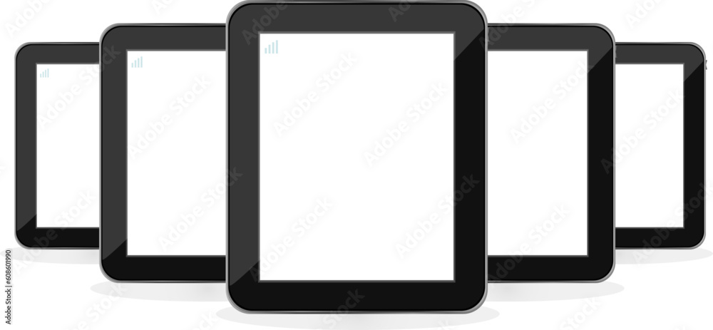 Digital tablet PC set isolated on white background Digital tablet PC set isolated on white background