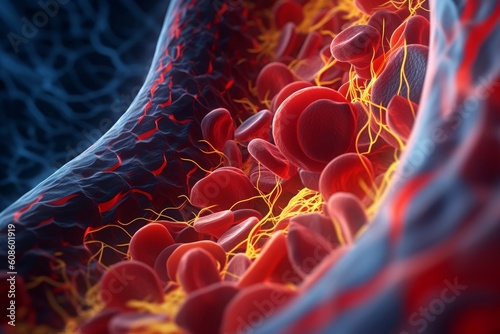 Thickened arteries and veins. Coronary heart disease. Generative AI