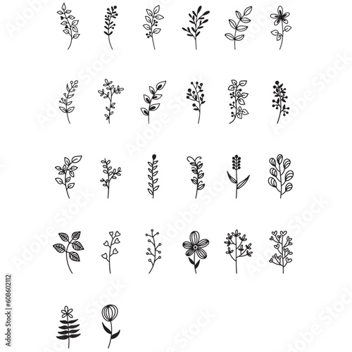 Leaf Svg, Floral svg, Flower Svg, Branches Svg, Leaves Svg, Botanical Svg, Botanical Svg Bundle, Vectors & Illustrations